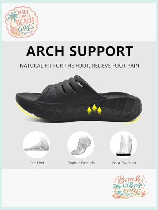 Mens Sport Recovery Sandals Plantar Fasciitis Thick Cushion Slides Orthotic main image 7